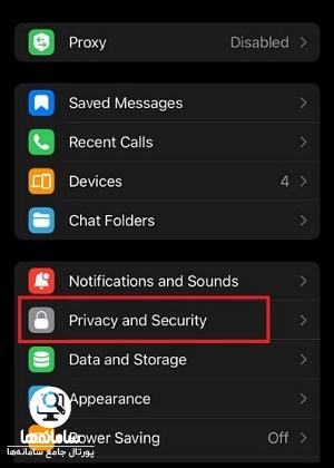 نحوه فعالسازی تایید دو مرحله ای تلگرام گوشی آیفون